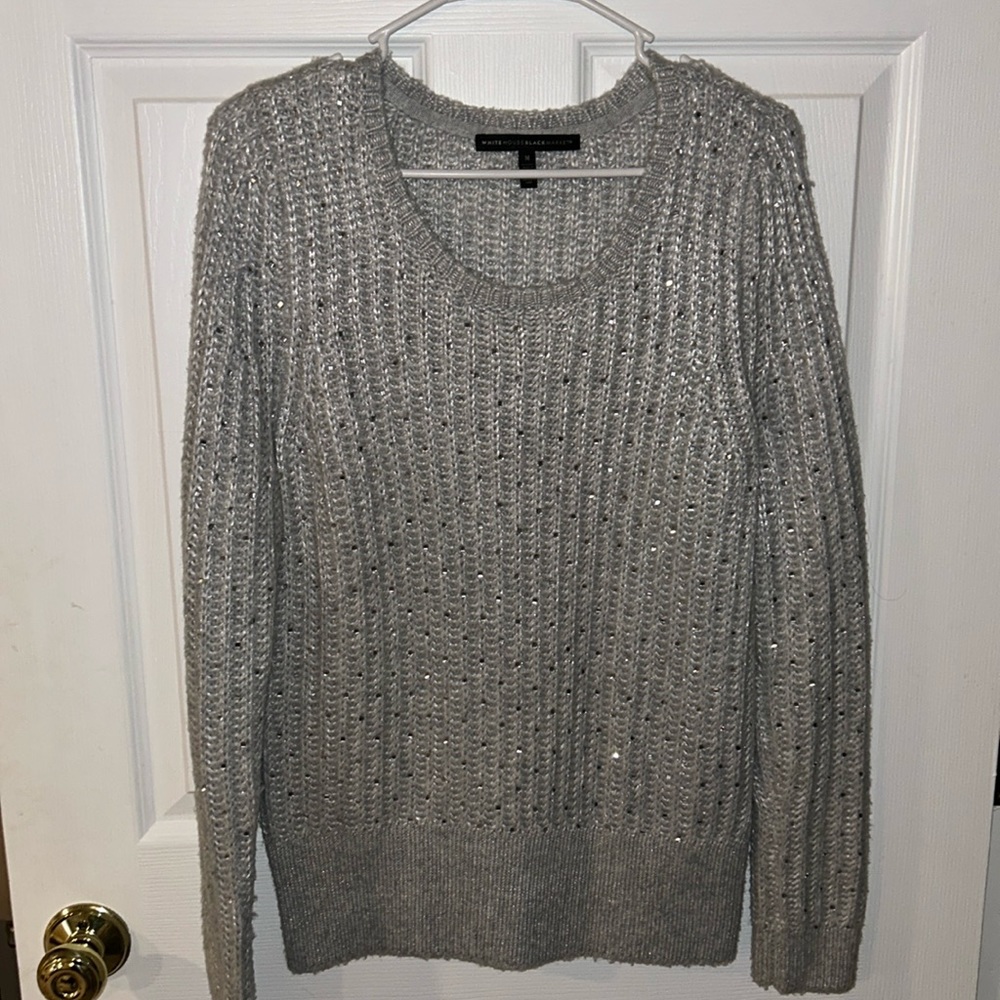 Gray Sweater with Rhinestones